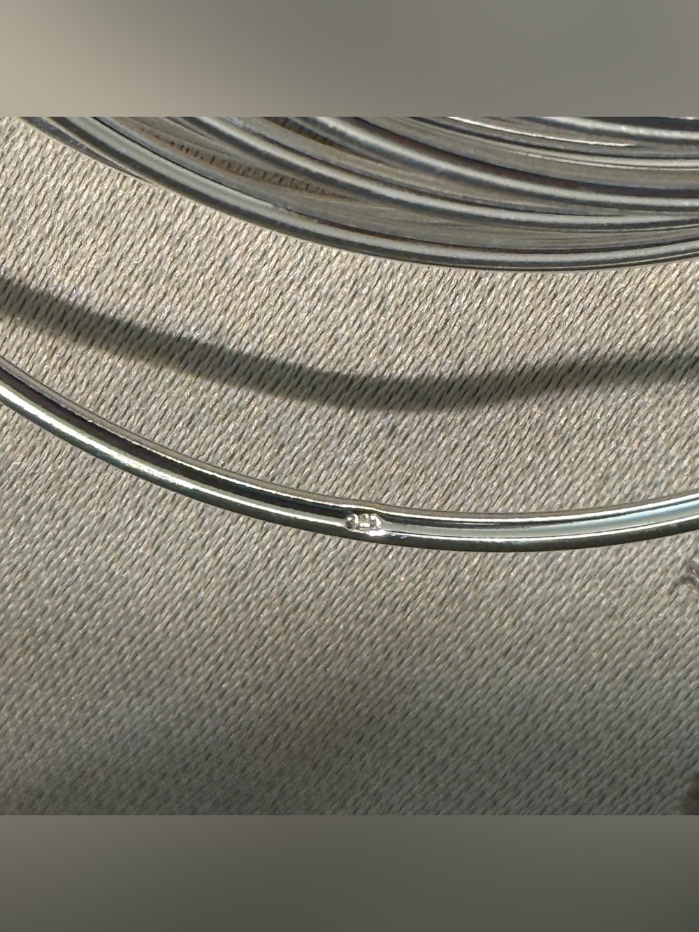 Sterling silver set of 10 Bangles 70mm - Picture 6 of 8